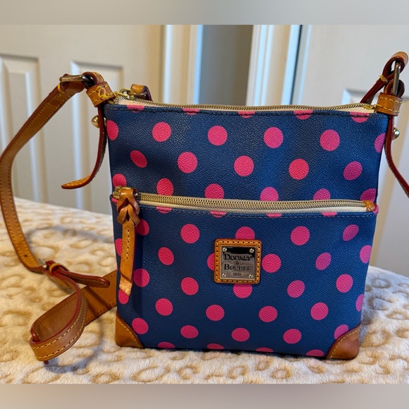 Dooney & Bourke Handbags - Dooney & Bourke Blue and Pink Polka Dots Crossbody 
Bag Women’s